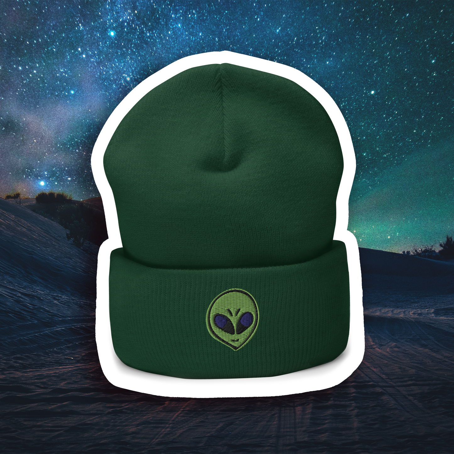 Alien Head Cuffed Beanie