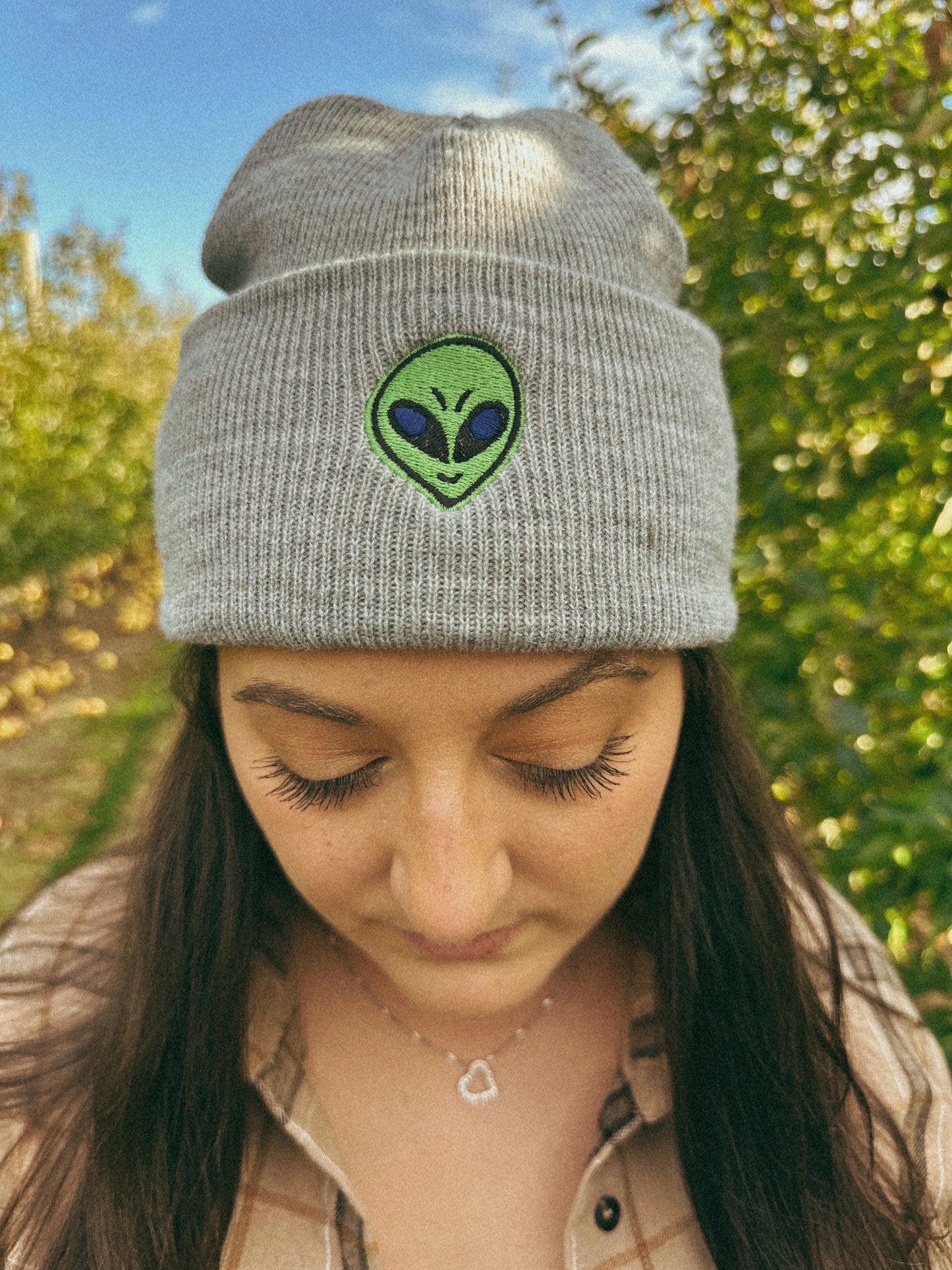 Alien Head Cuffed Beanie
