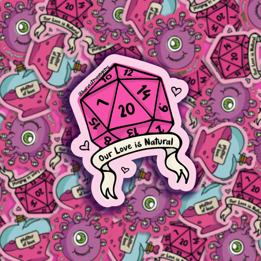 Natural 20 RPG V-Day Sticker