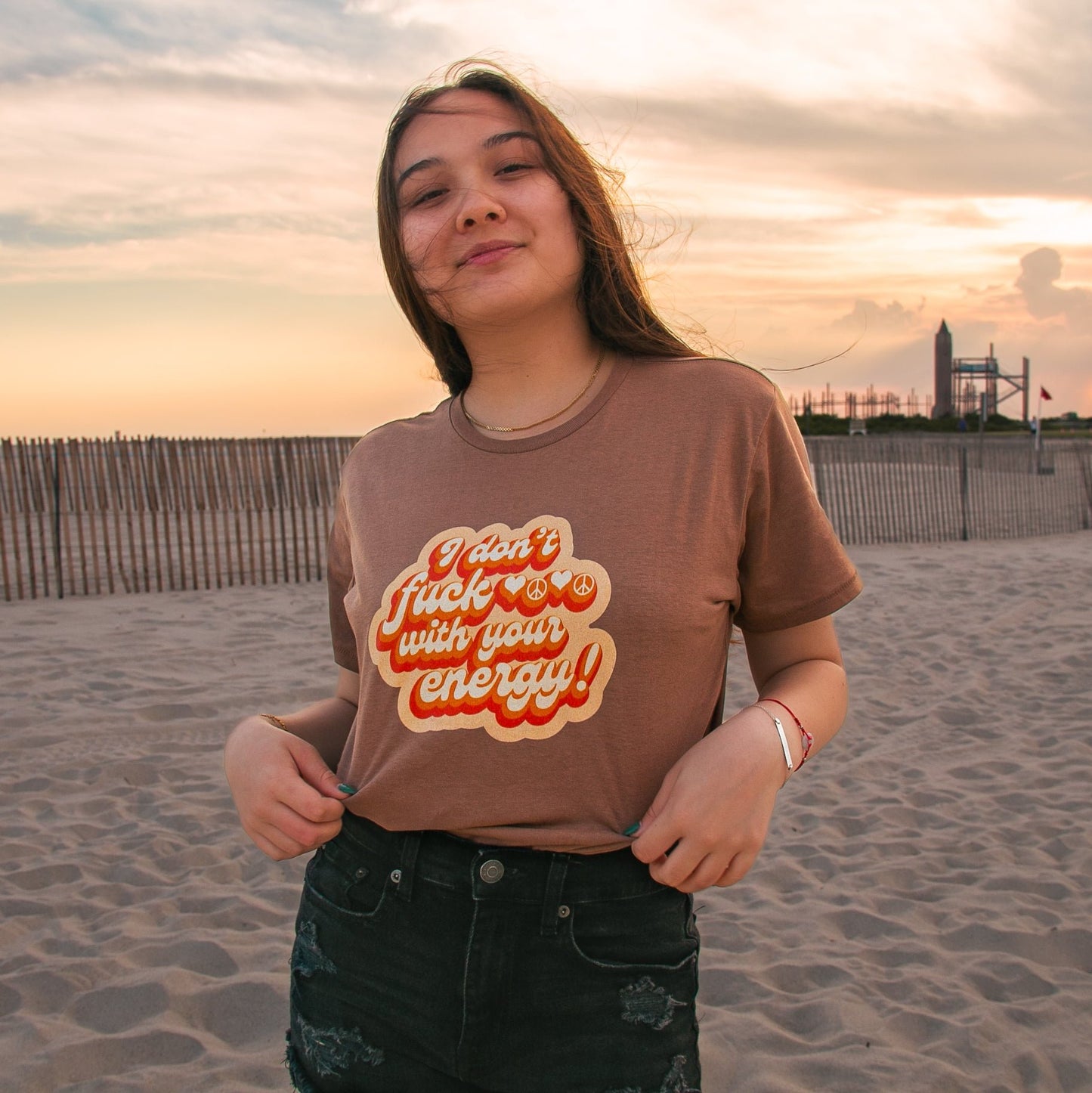 I Don't Fuck With Your Energy Women’s High-waisted Tee