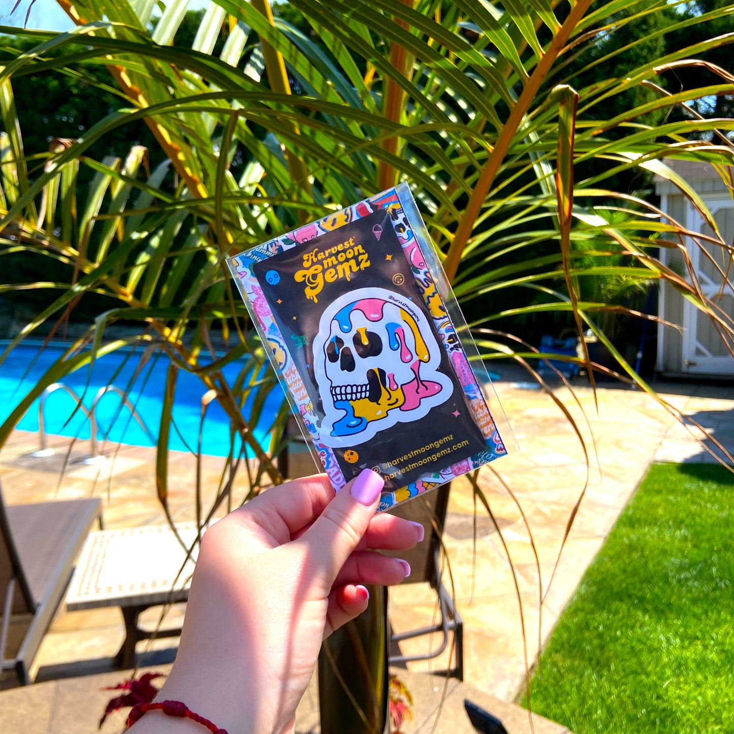 Weird Summer Skull Sticker