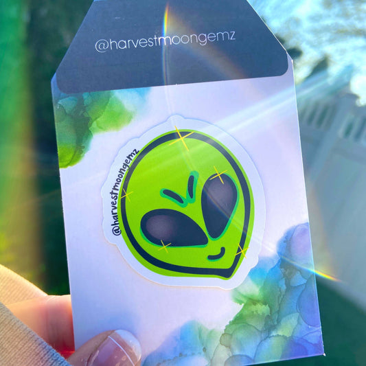Alien Head Sticker Harvest Moon Gemz