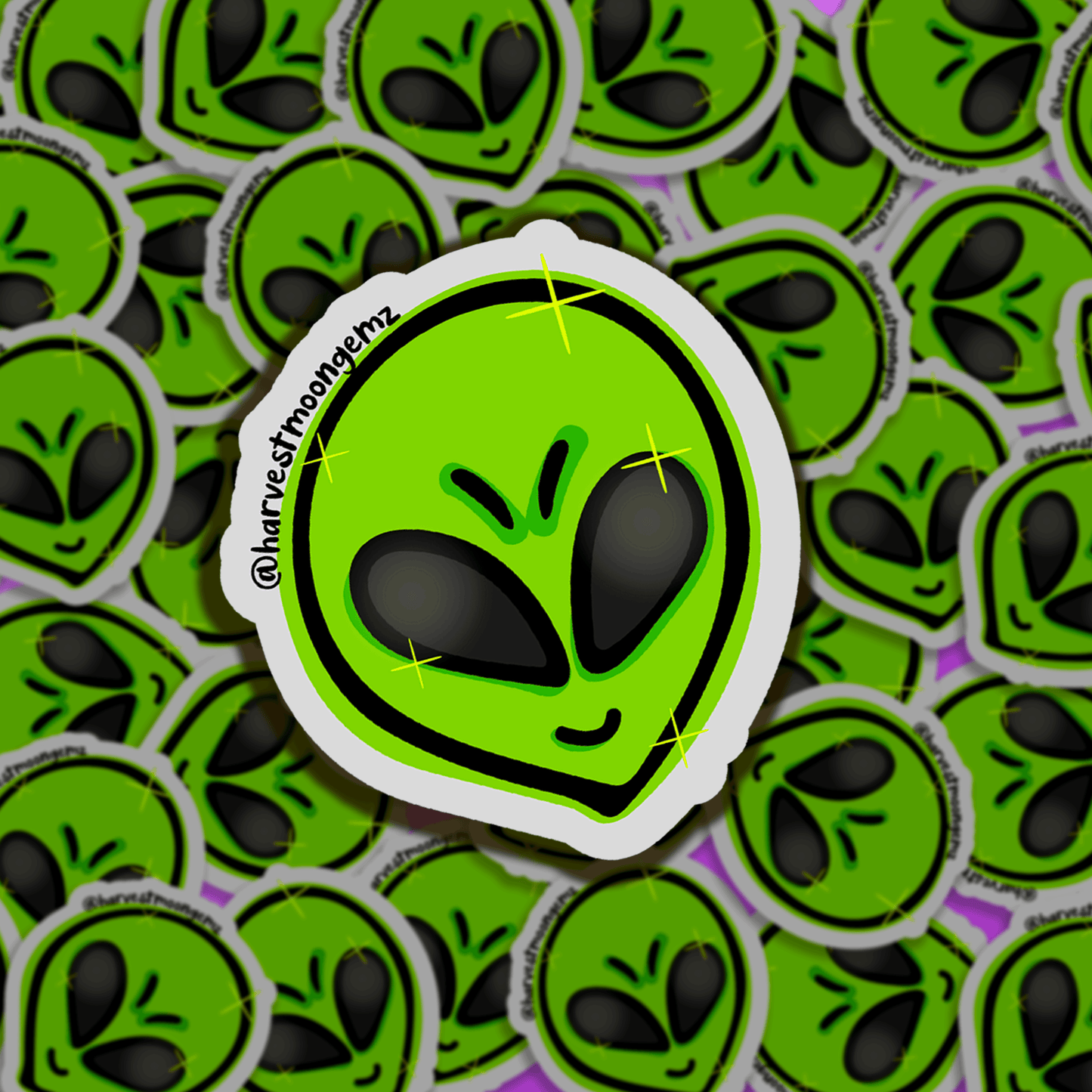 Alien Head Sticker Harvest Moon Gemz