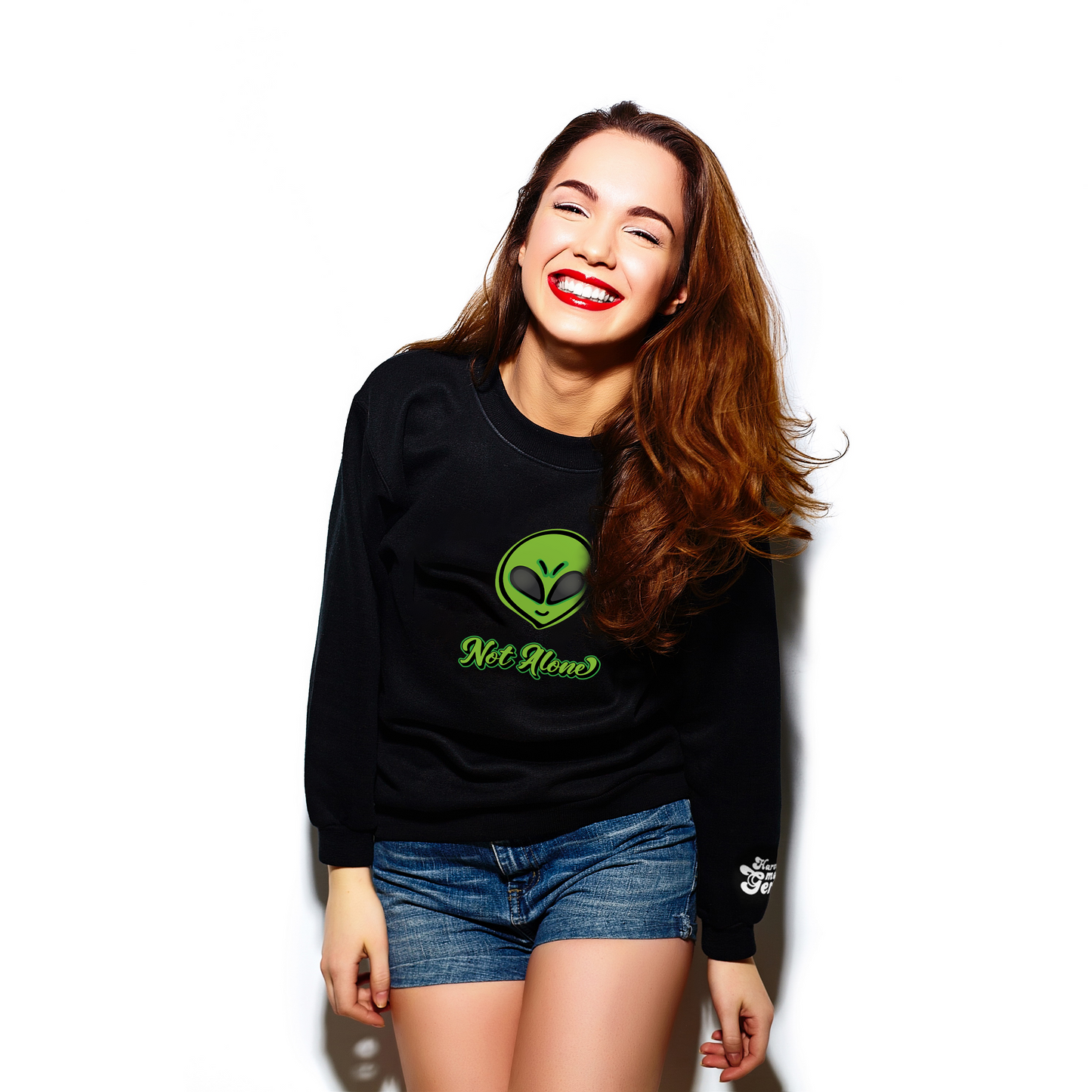 Alien Head Crop Sweatshirt Harvest Moon Gemz