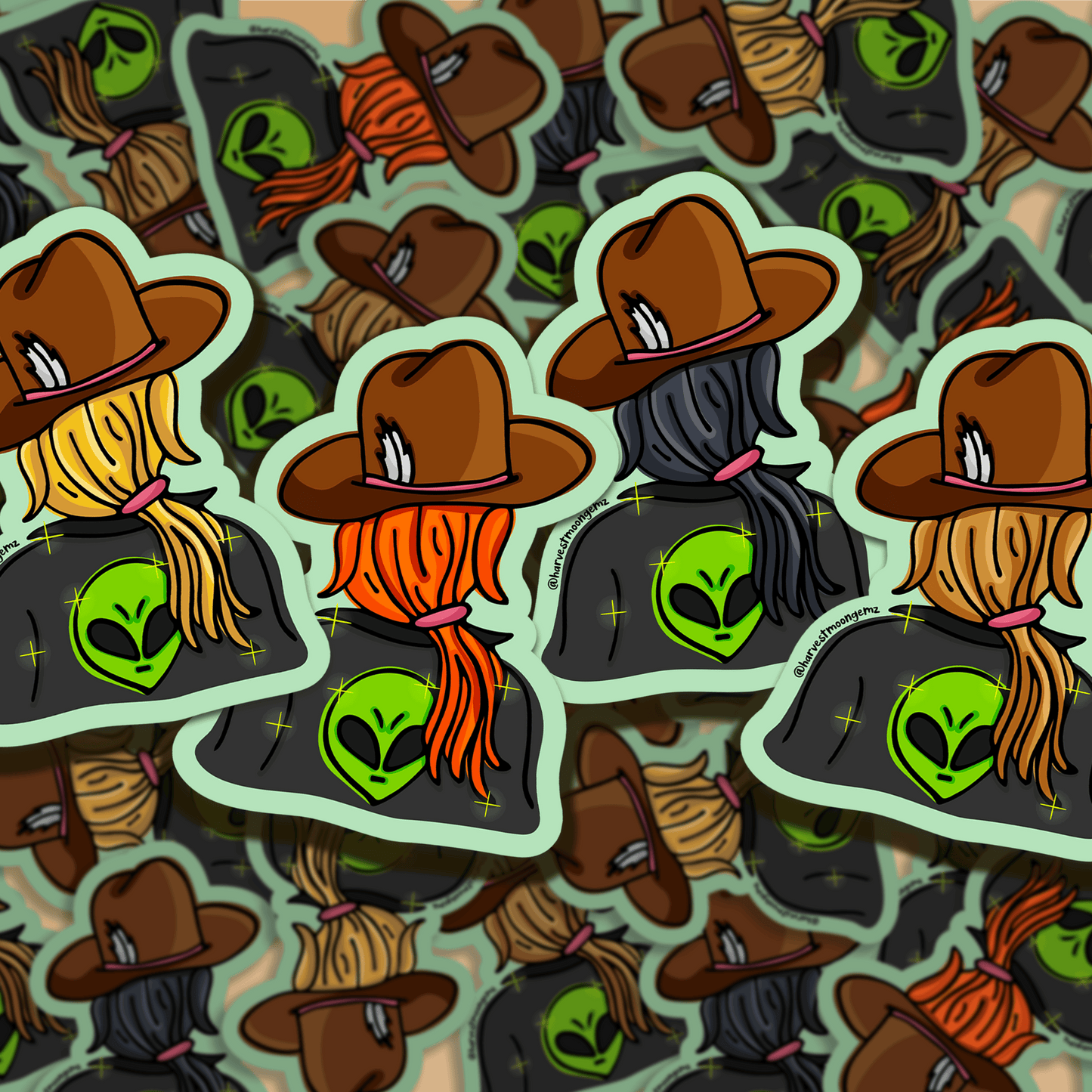 Stargazing Cowgirl Sticker Harvest Moon Gemz