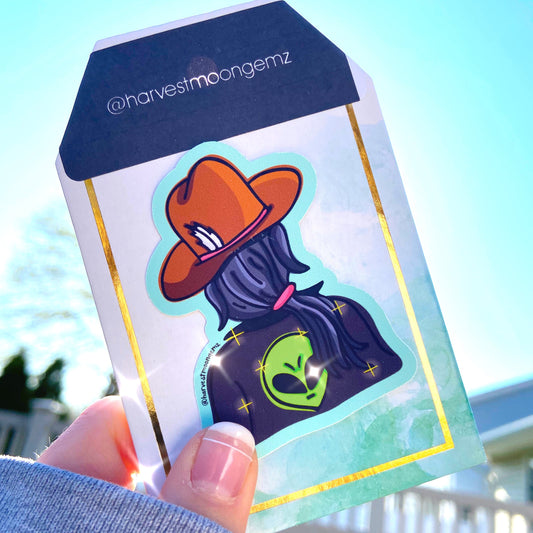 Stargazing Cowgirl Sticker Harvest Moon Gemz