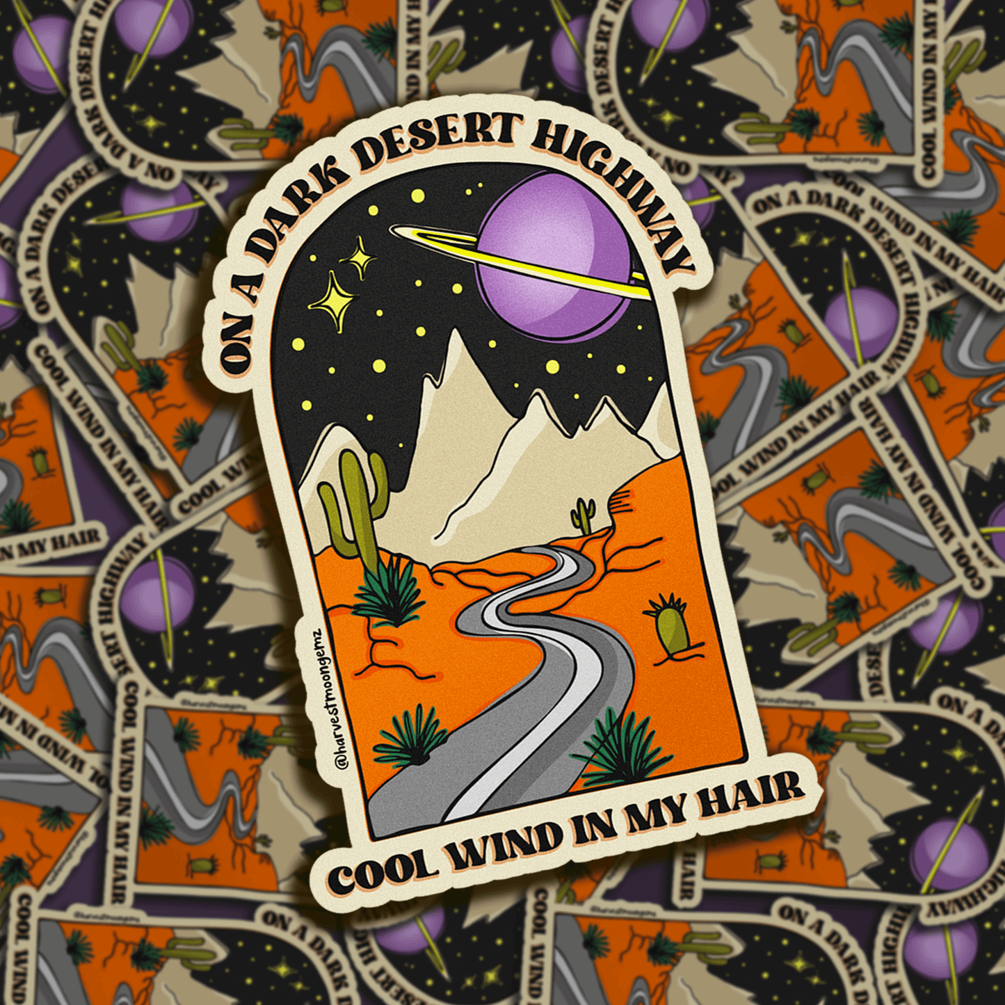 Dark Desert Highway Sticker Harvest Moon Gemz