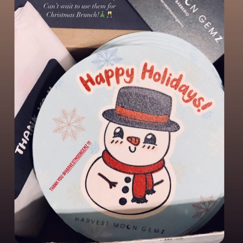 Snowman Coasters Harvest Moon Gemz