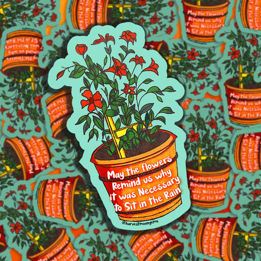 Thankful Flower Pot Sticker Harvest Moon Gemz