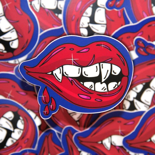 Bite Me Matte Vampire Sticker Harvest Moon Gemz
