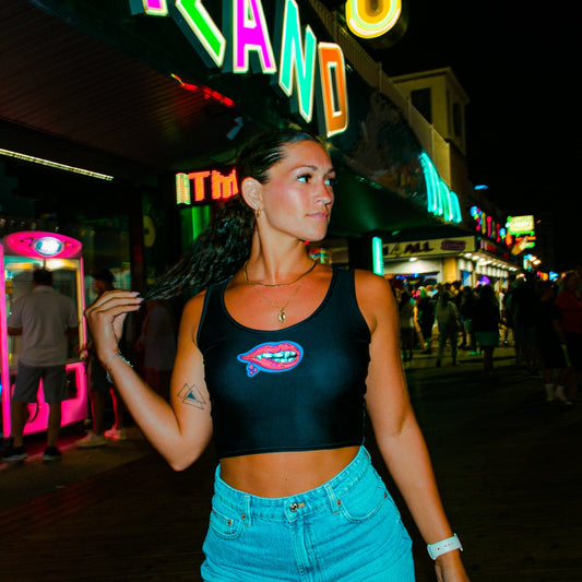 Bite Me Cropped Vampire Tank Harvest Moon Gemz