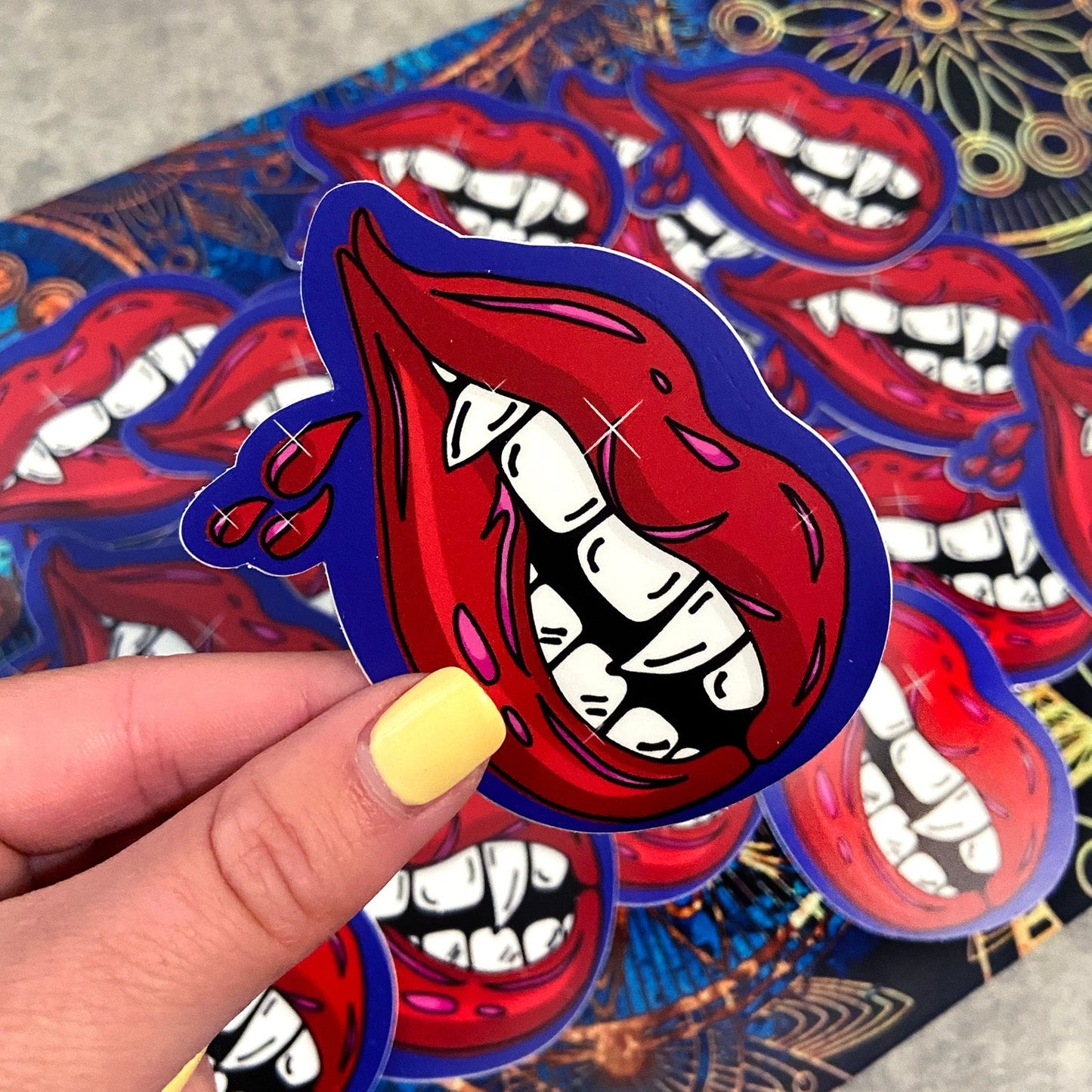 Bite Me Matte Vampire Sticker Harvest Moon Gemz