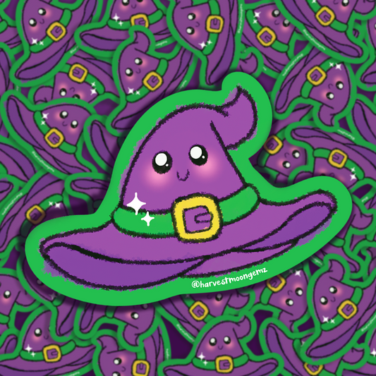 Kawaii Witch Hat Sticker Harvest Moon Gemz
