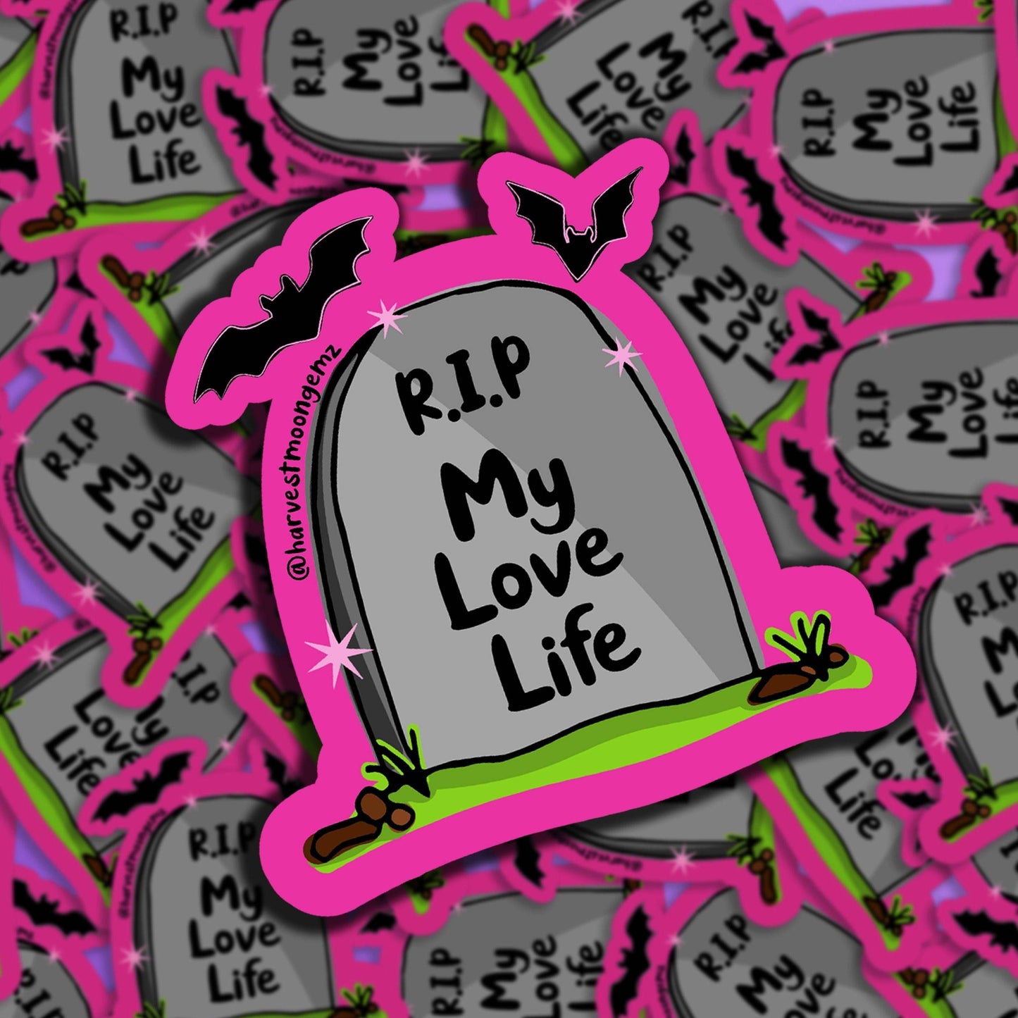 R.I.P. My Love Life Sticker Harvest Moon Gemz