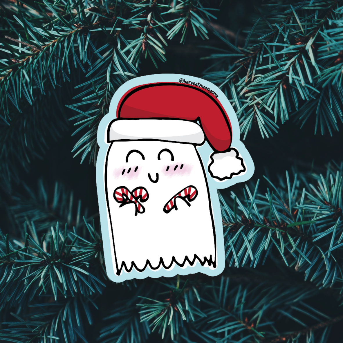 Santa Hat Ghost Sticker Harvest Moon Gemz