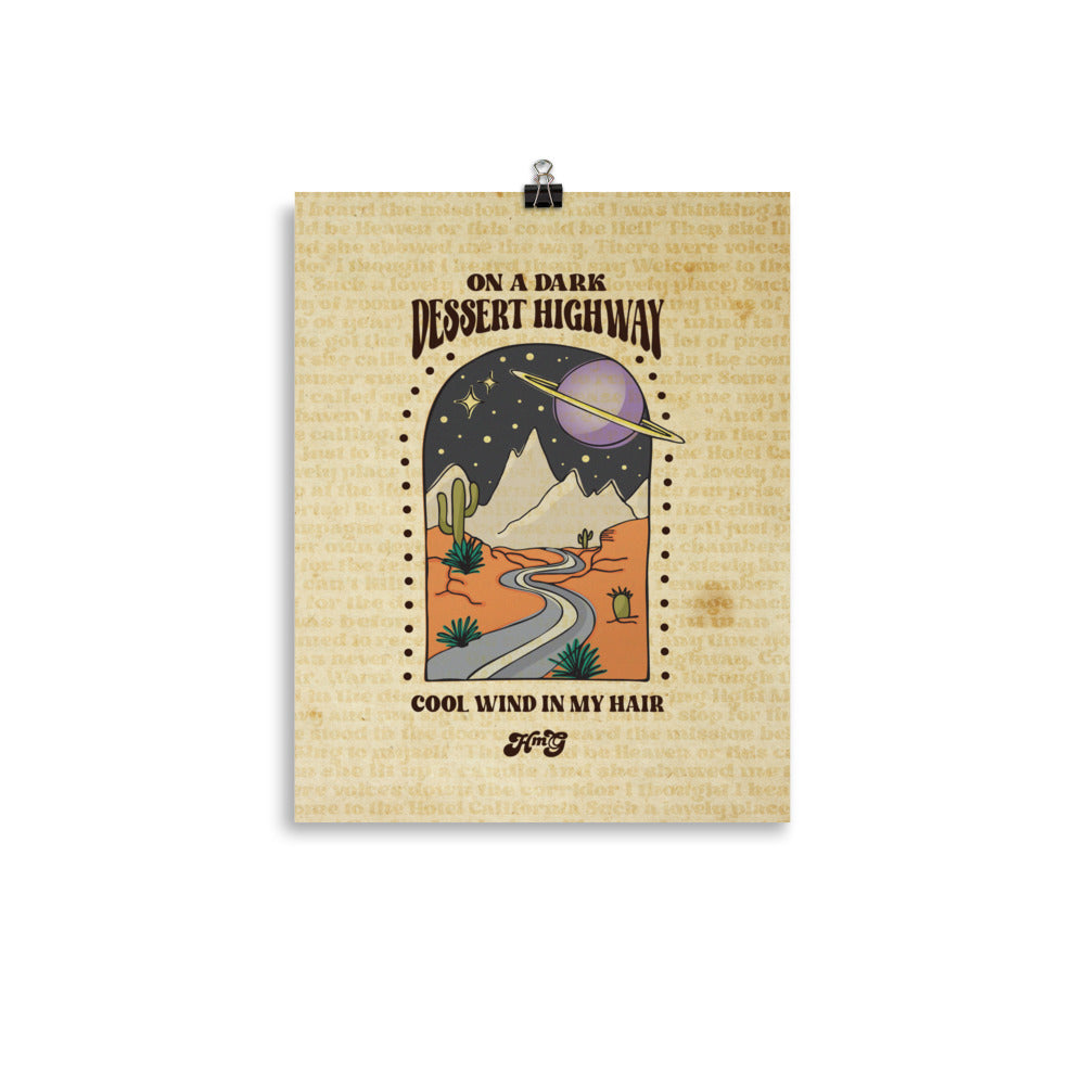 Dark Desert Highway Poster Harvest Moon Gemz