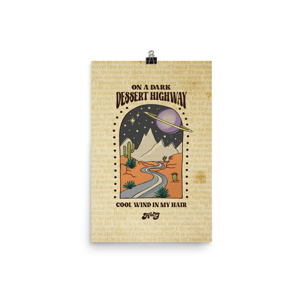 Dark Desert Highway Poster Harvest Moon Gemz