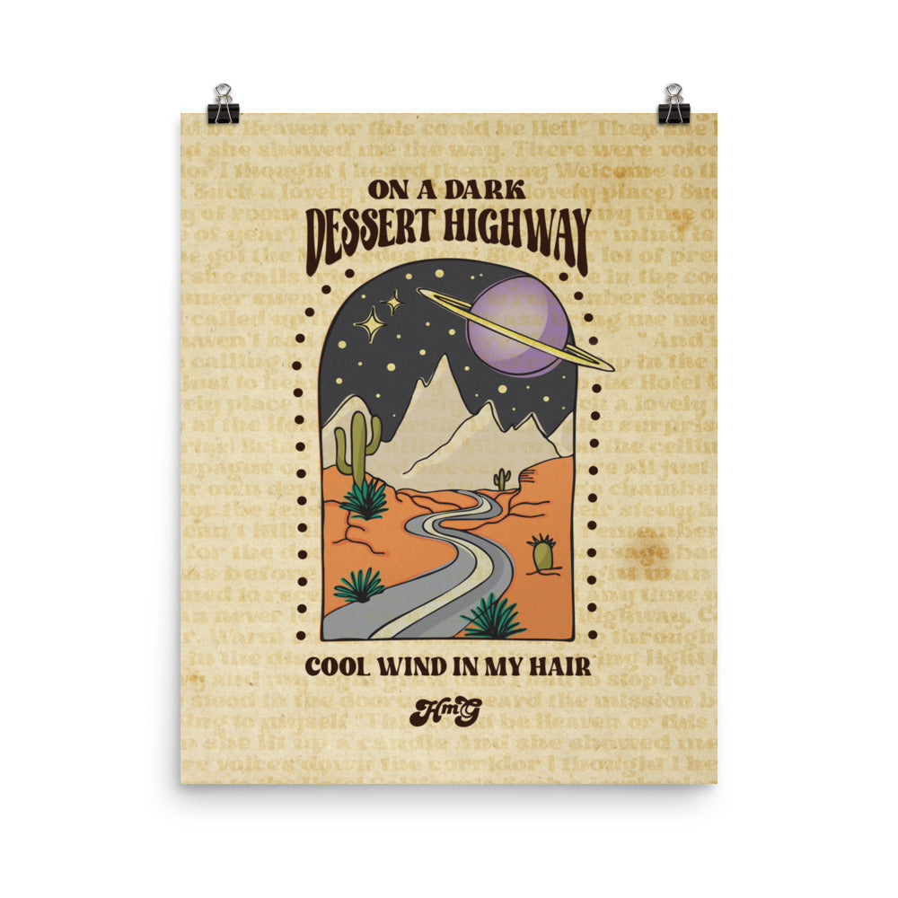 Dark Desert Highway Poster Harvest Moon Gemz