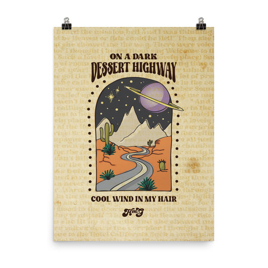 Dark Desert Highway Poster Harvest Moon Gemz