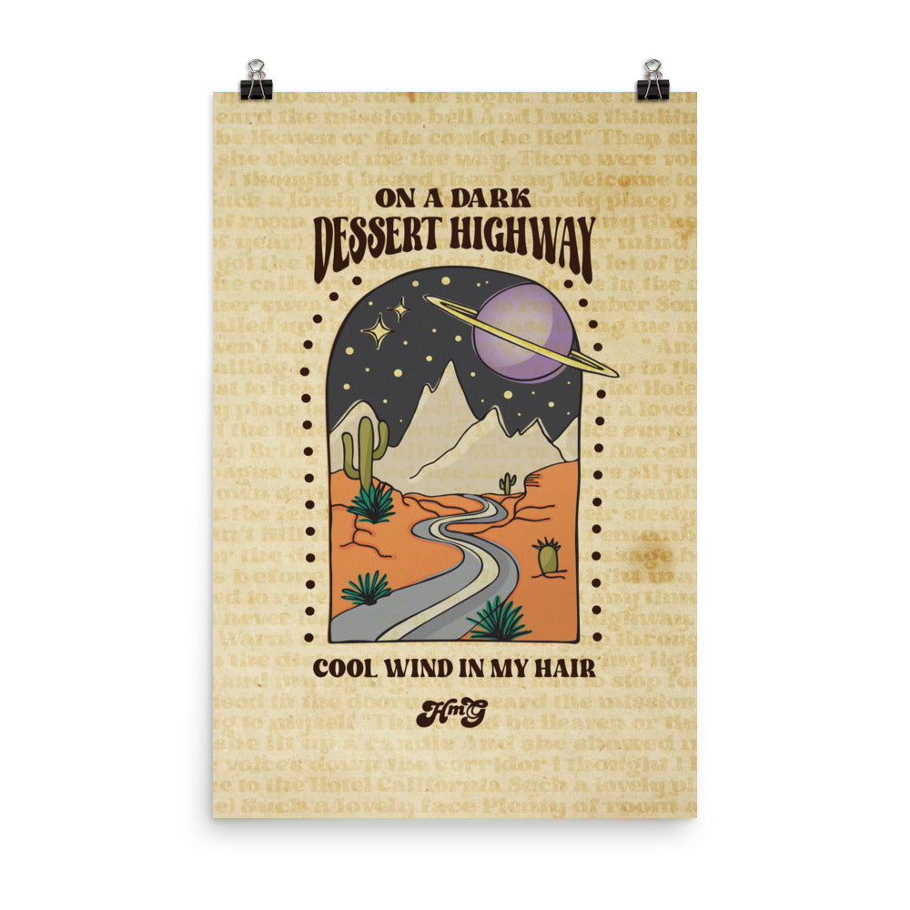 Dark Desert Highway Poster Harvest Moon Gemz