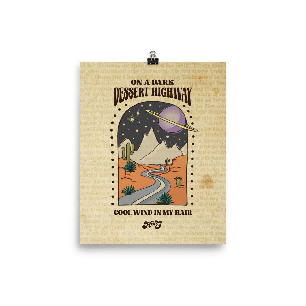 Dark Desert Highway Poster Harvest Moon Gemz