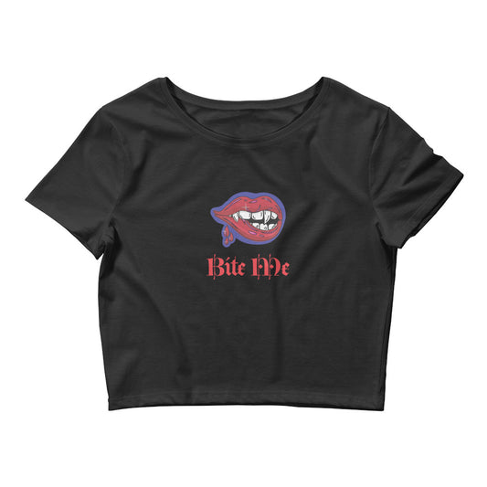 Bite Me Cropped Vampire Tee Harvest Moon Gemz