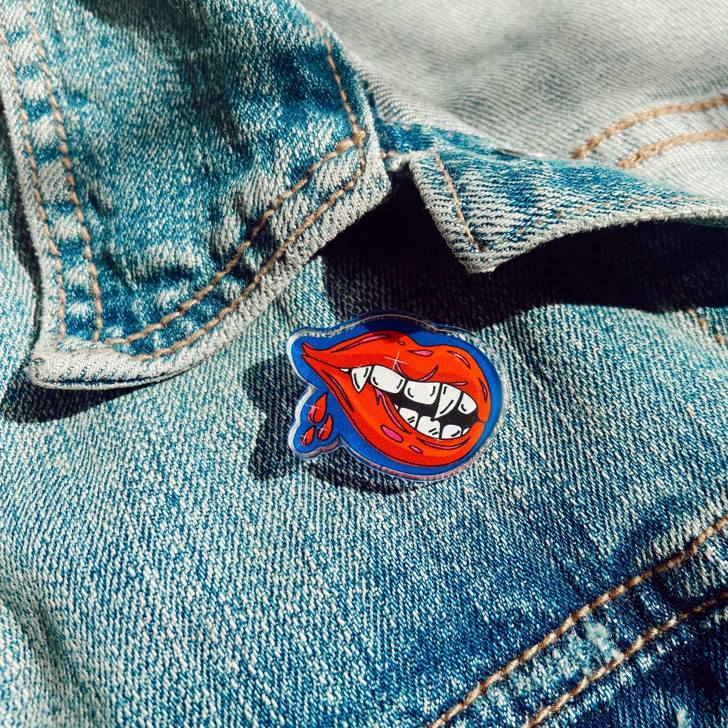 Bite Me Vampire Acrylic Pin