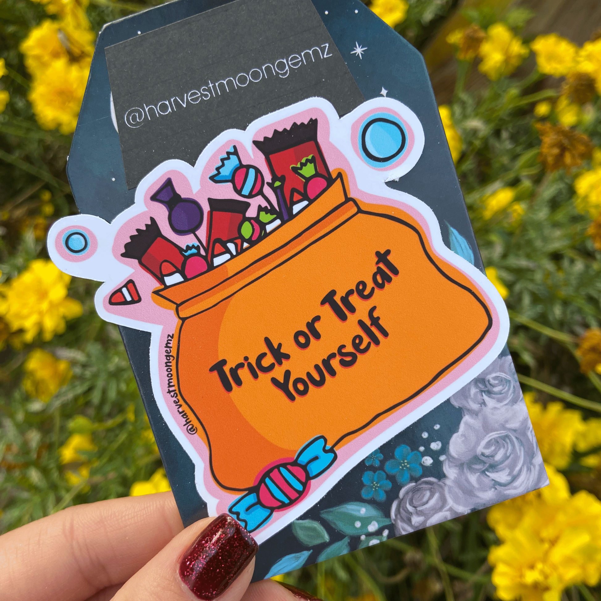 Trick or Treat Yourself Sticker Harvest Moon Gemz