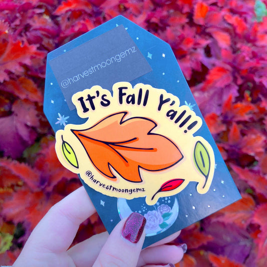 It's Fall Y'all Sticker Harvest Moon Gemz