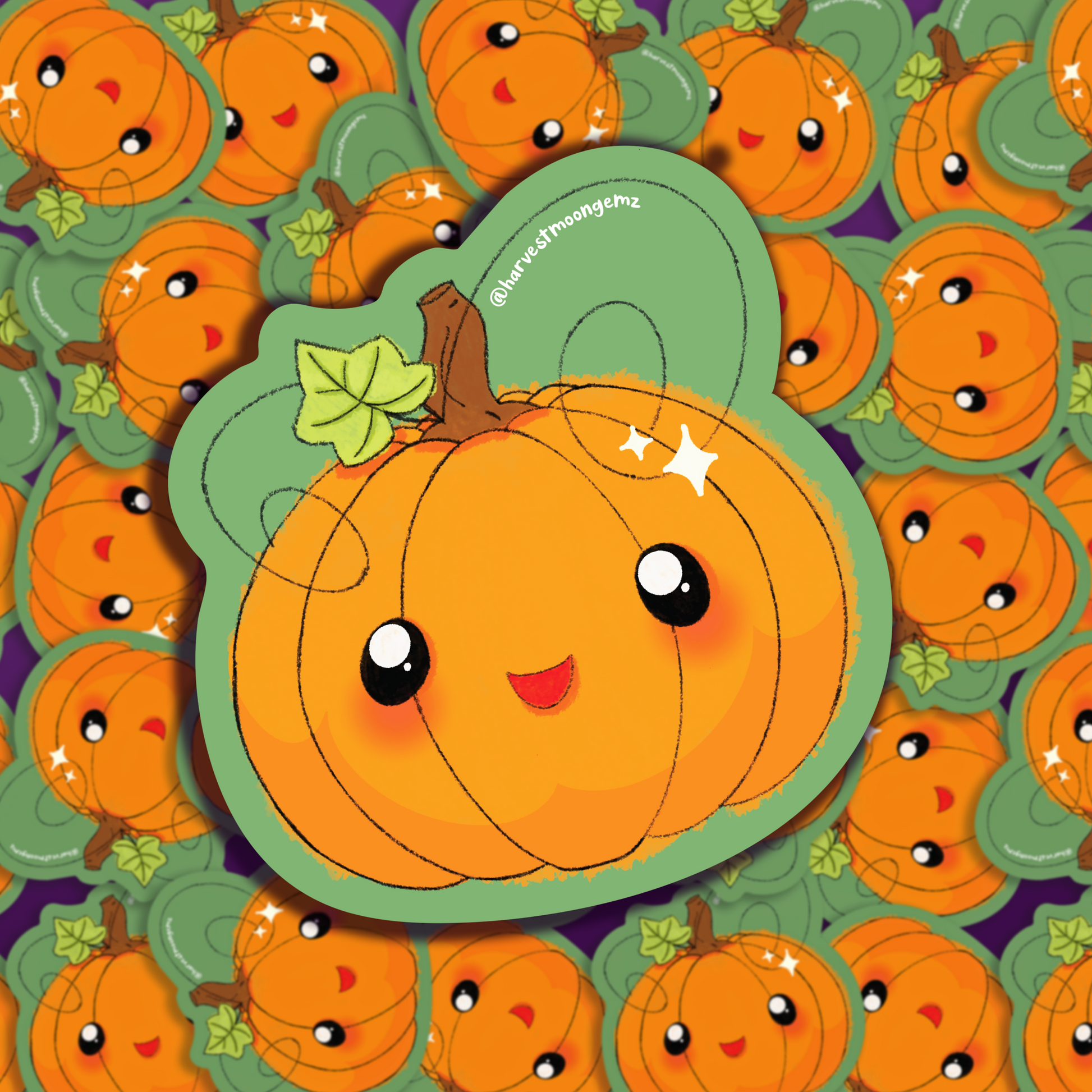 Kawaii Pumpkin Sticker Harvest Moon Gemz