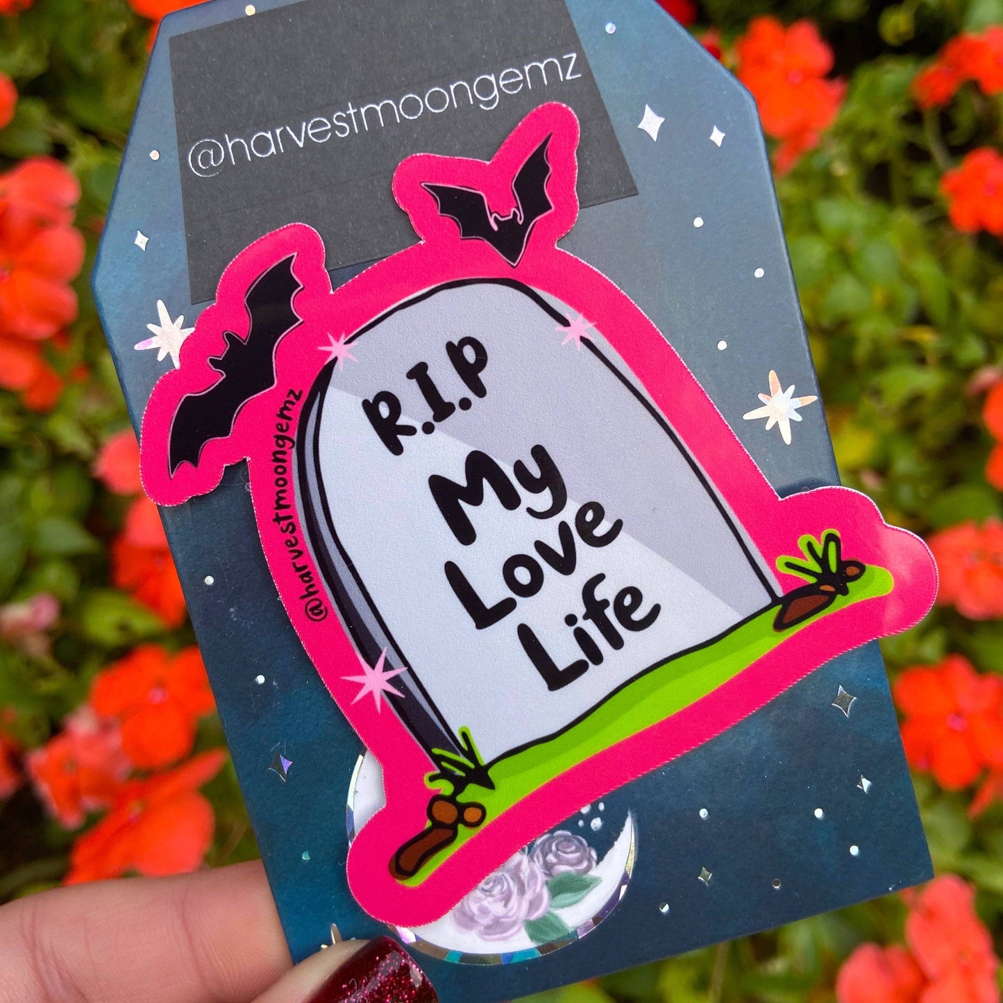 R.I.P. My Love Life Sticker Harvest Moon Gemz