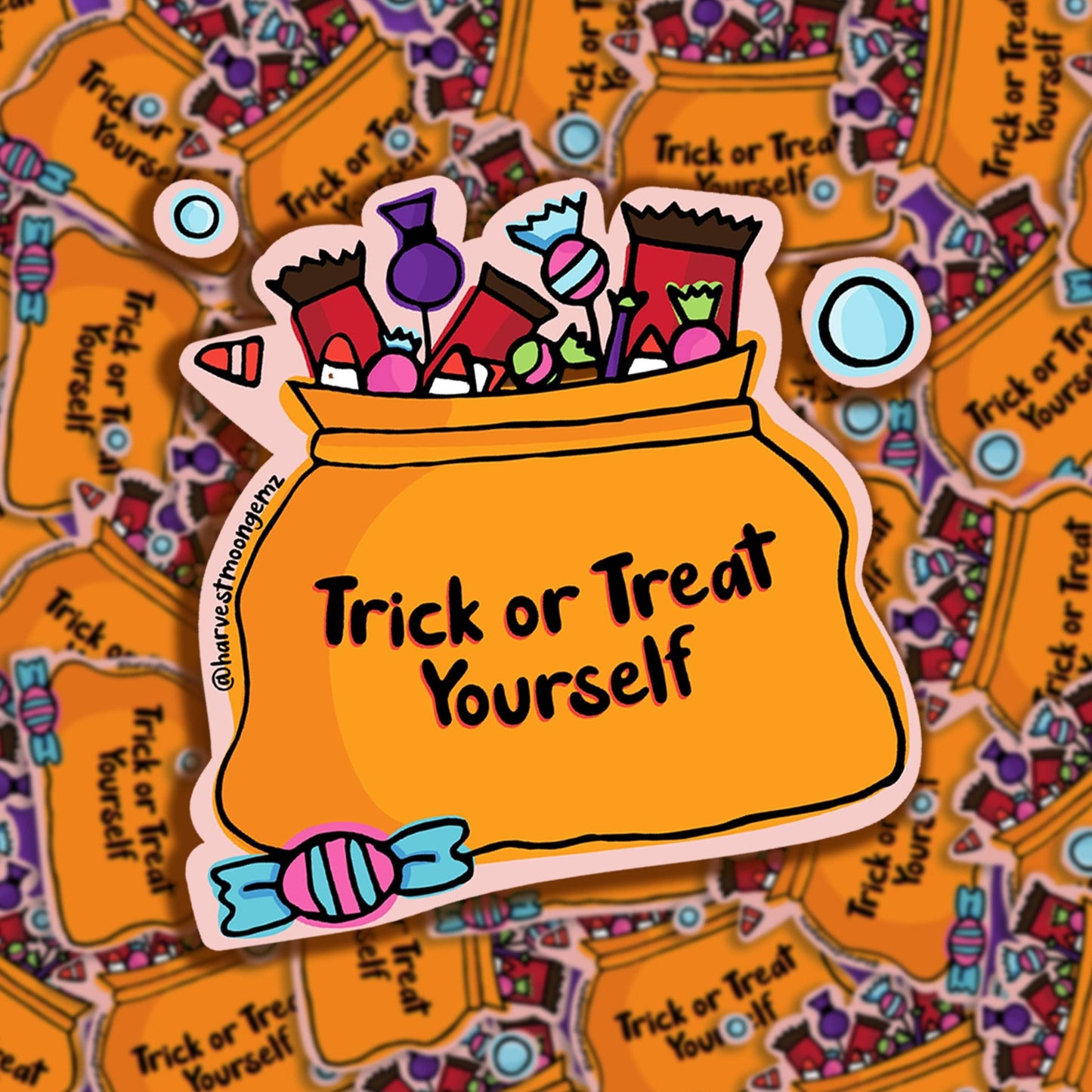 Trick or Treat Yourself Sticker Harvest Moon Gemz